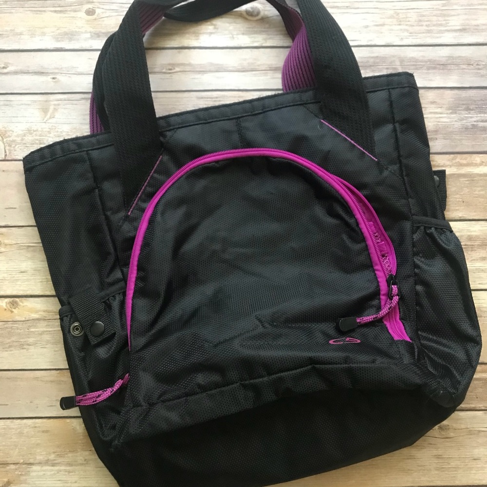 C9 by Champion Black and Purple Zippered Gym Tote